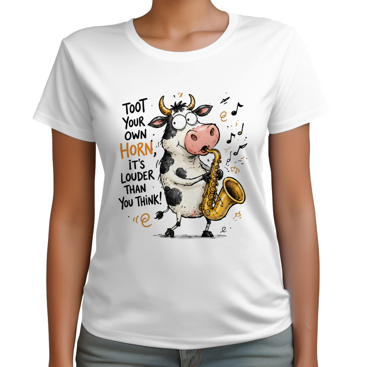 Toot Your Own Horn Funny Cow Saxophone Music Lover Gift