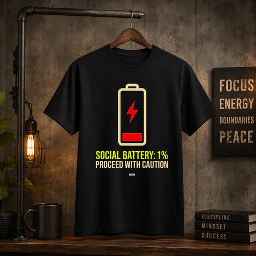 SOCIAL BATTERY 1 PERCENT PROCEED WITH CAUTION