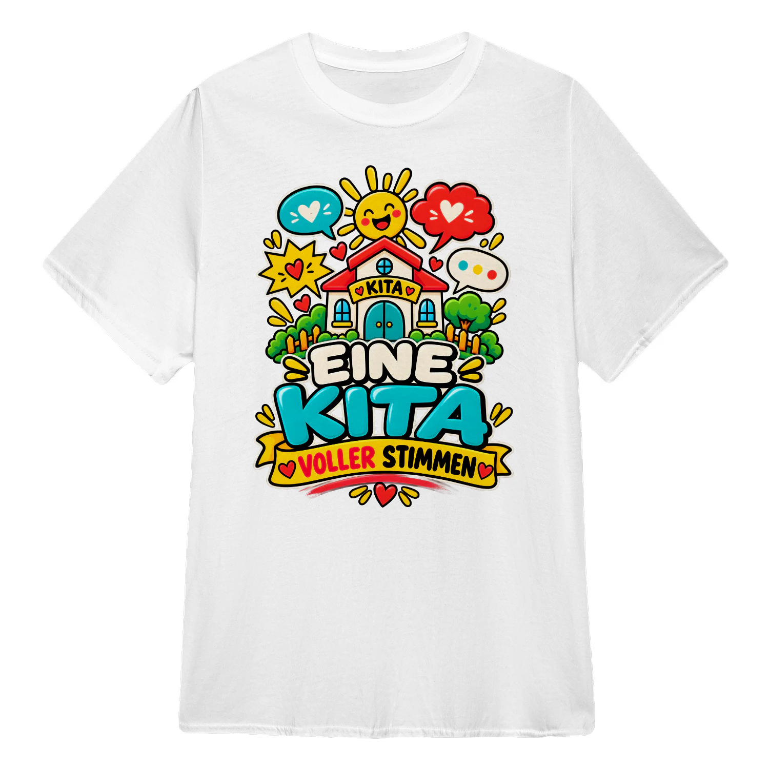 Eine Kita voller Stimmen – Weltkindertag Kita Unisex T-Shirt
