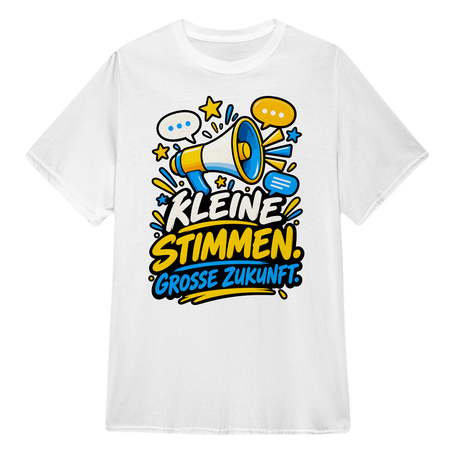 Klassisches Unisex T-Shirt zum Weltkindertag – Kleine Stimmen Große Zukunft
