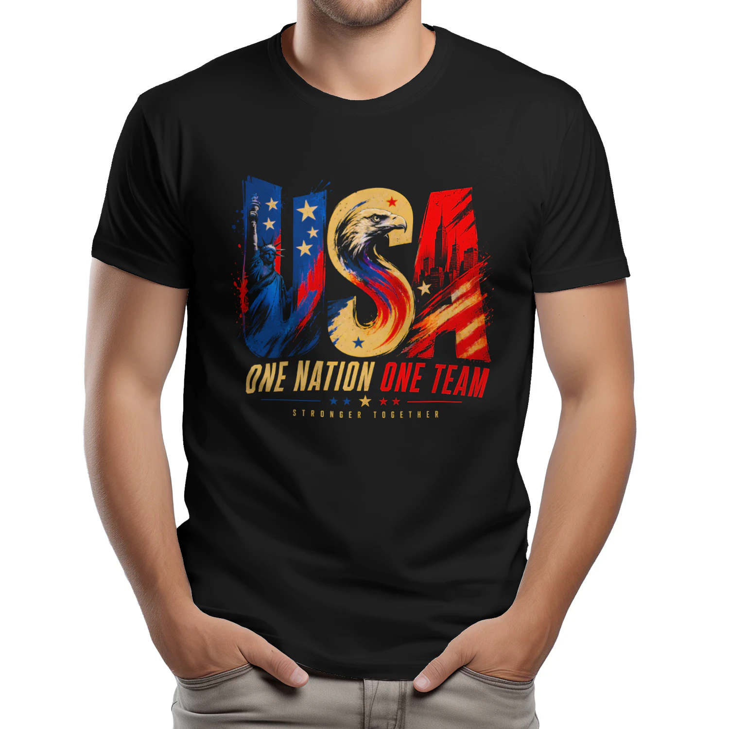 USA ONE NATION ONE TEAM STRONGER TOGETHER
