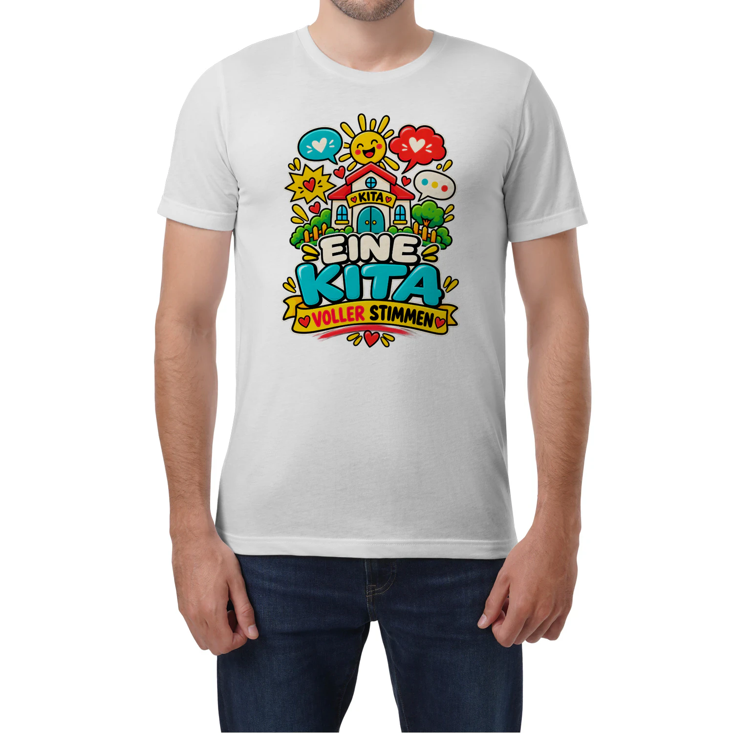 Eine Kita voller Stimmen – Weltkindertag Kita Unisex T-Shirt