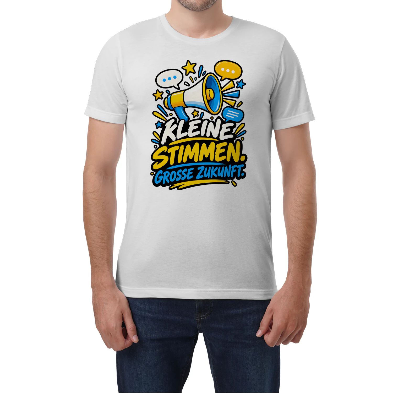 Klassisches Unisex T-Shirt zum Weltkindertag – Kleine Stimmen Große Zukunft