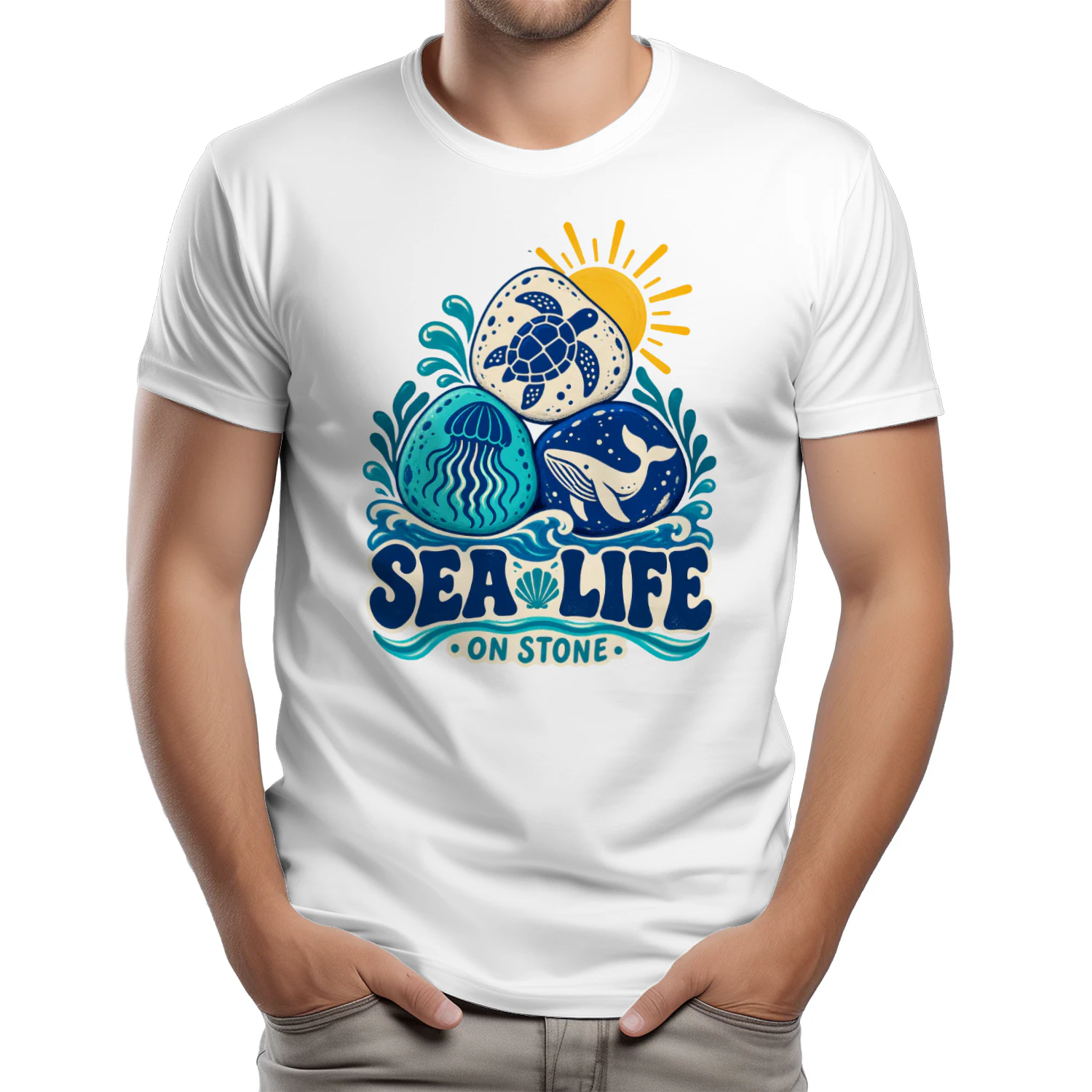 Sea life on stone