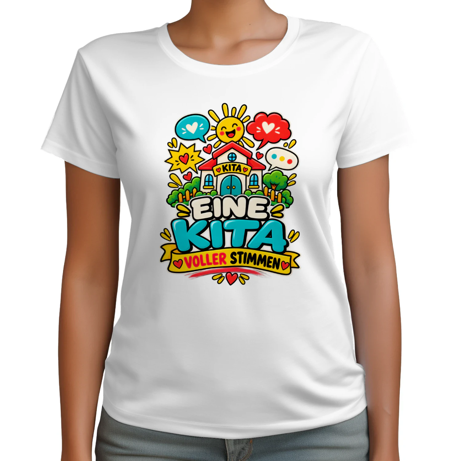 Eine Kita voller Stimmen – Weltkindertag Kita Unisex T-Shirt