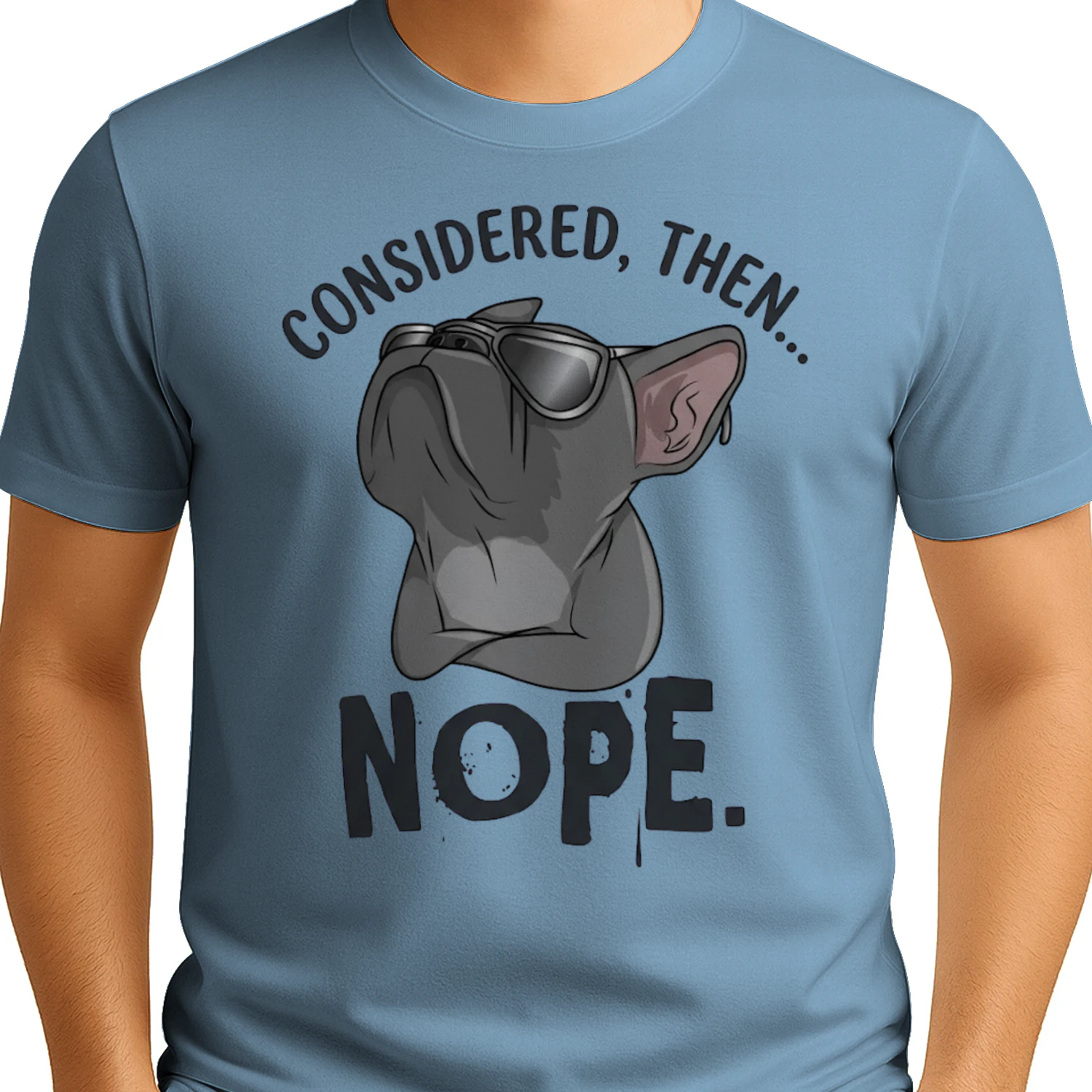 Sarcastic French Bulldog "Nope" Graphic Apparel