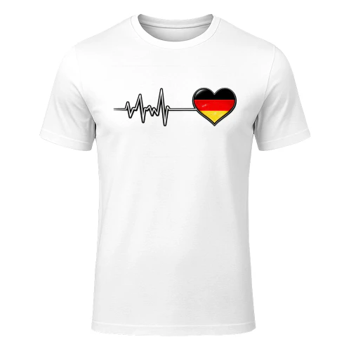 Women's Deutschland - Herzschlag, Puls, Herzlinie, EKG V-Neck T-Shirt, black