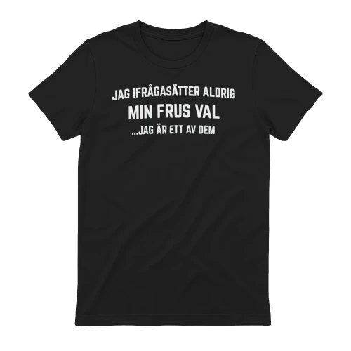 JAG IFRÅGASÄTTER ALDRIG MIN FRUS VAL