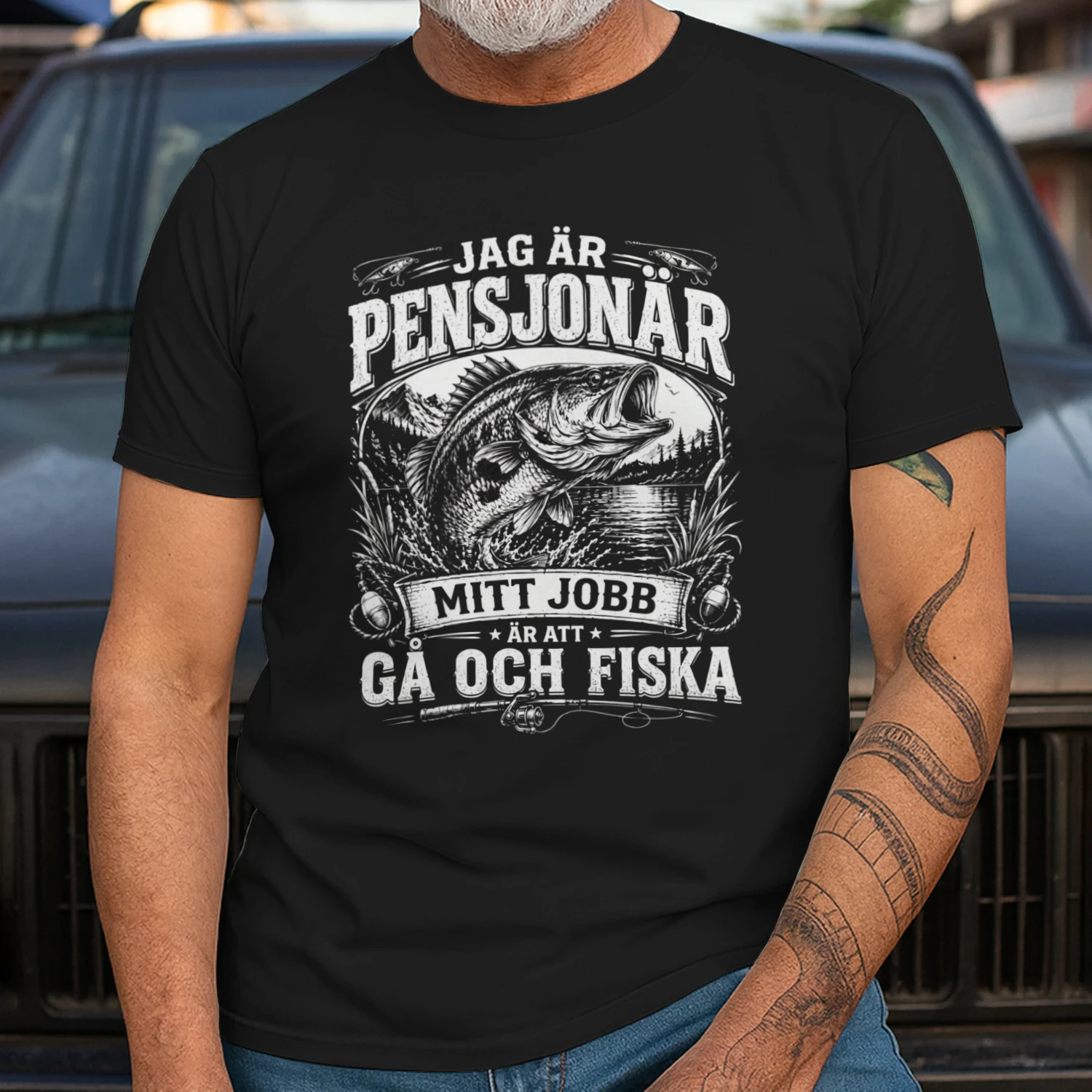 JAG ÄR PENSIONÄR MITT JOBB ÄR ATT GÅ OCH FISKA