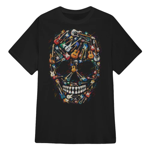Guitar Watercolor Skull