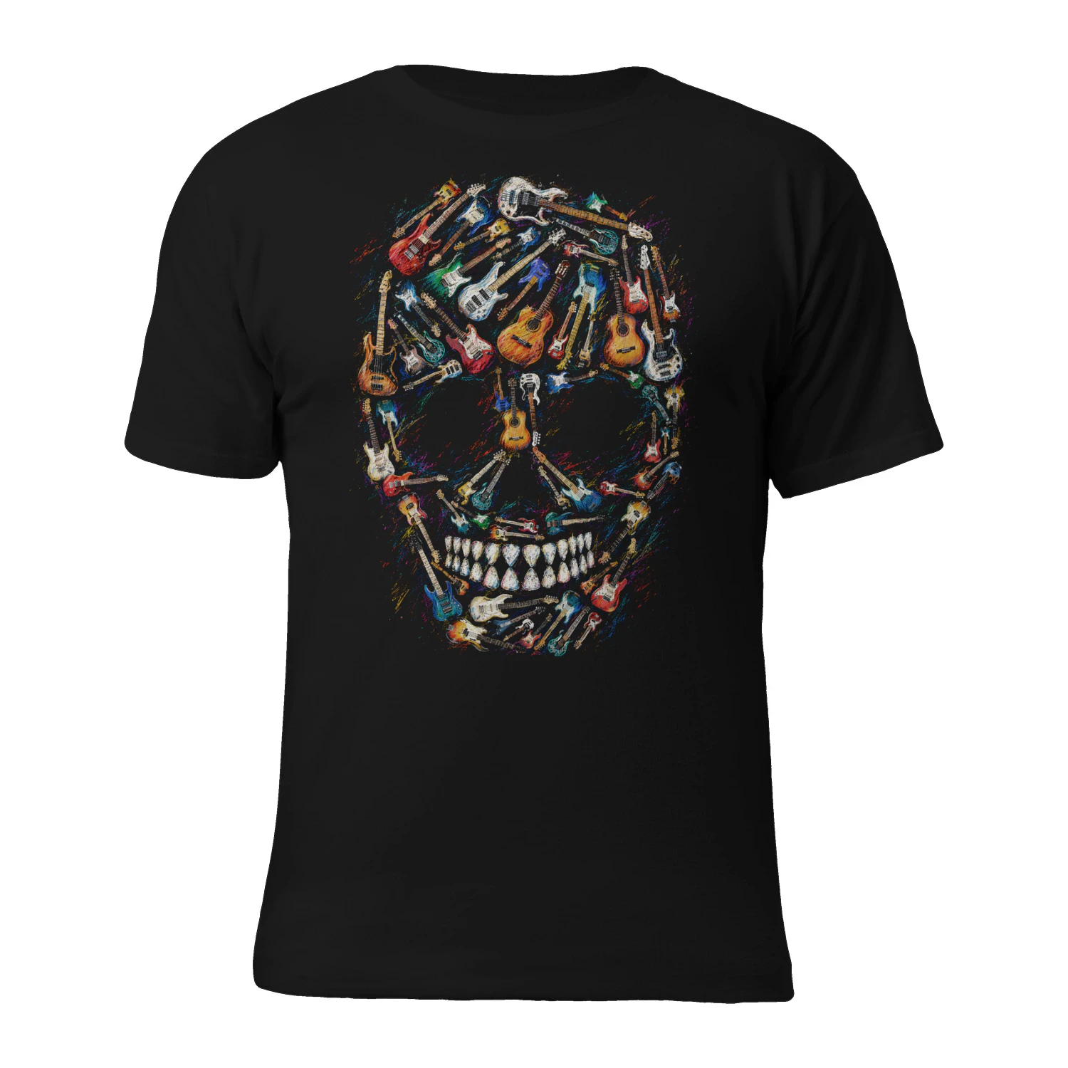 Guitar Watercolor Skull