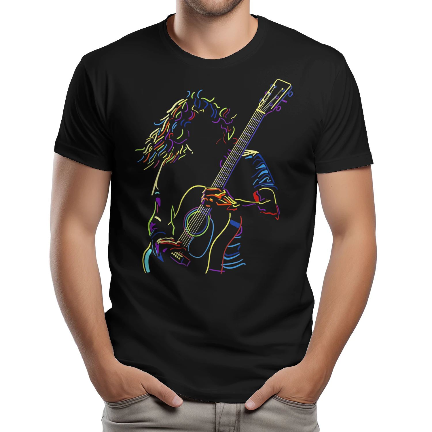 Guitar Playing Colorful Acoustic