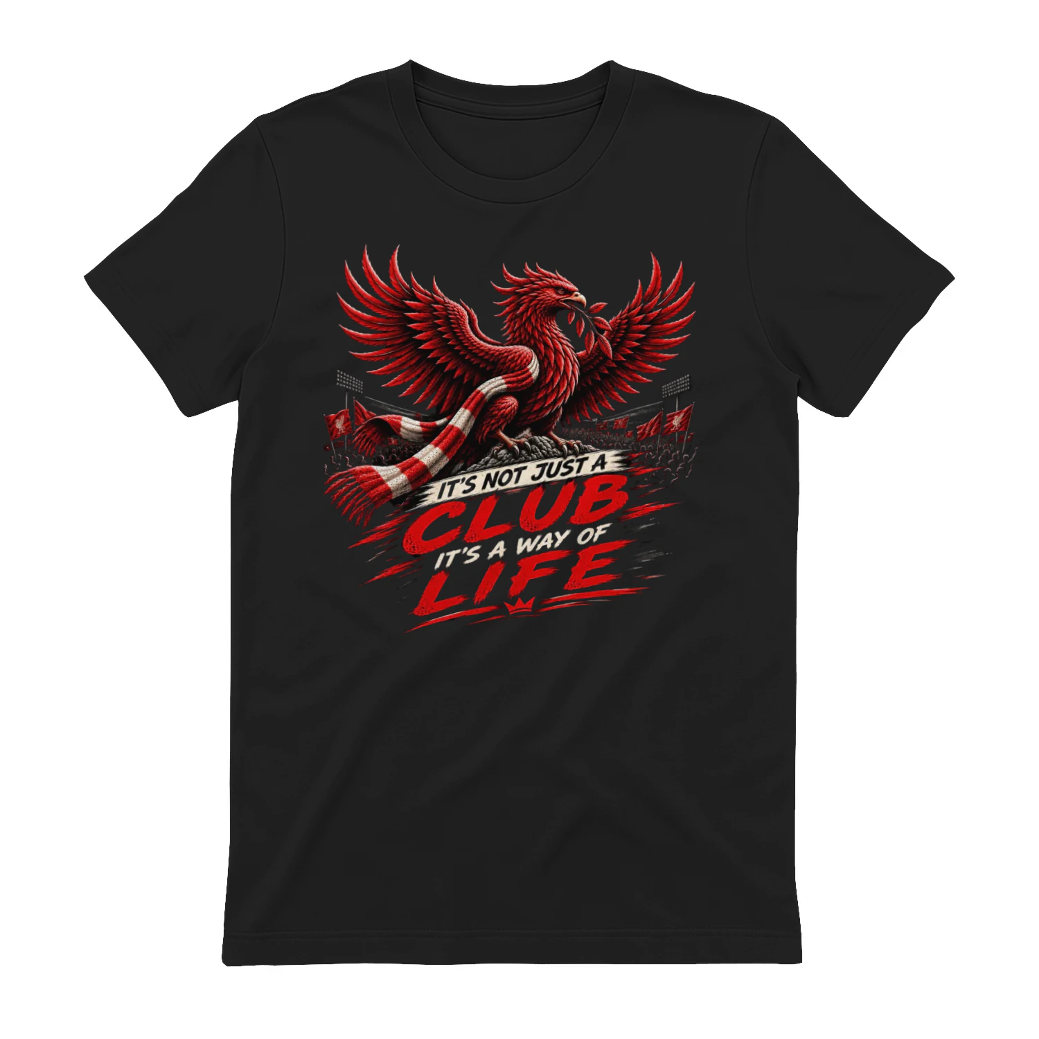 Men’s Red Football Eagle T-Shirt, It’s Not Just a Club It’s a Way of Life, Soccer Fan Gift