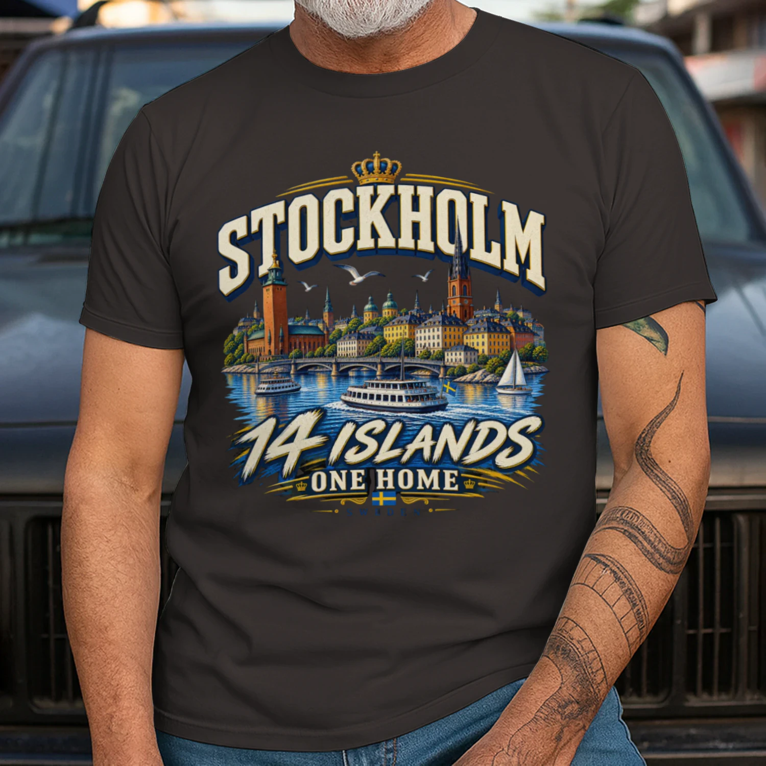 Stockholm 14 öar – One Home | T-shirt för män