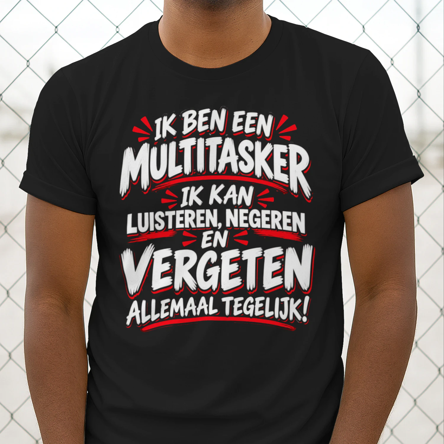  Grappig Multitasker T-shirt Heren | Luisteren Negeren Vergeten