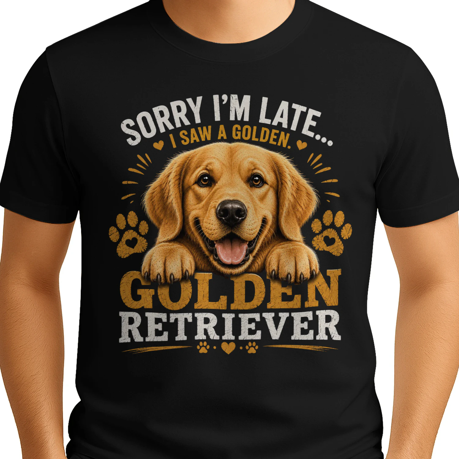 Sorry I'm Late I Saw A Golden Retriever Men's Shirt | Funny Golden Retriever Dad Gift | Dog Lover Graphic Tee