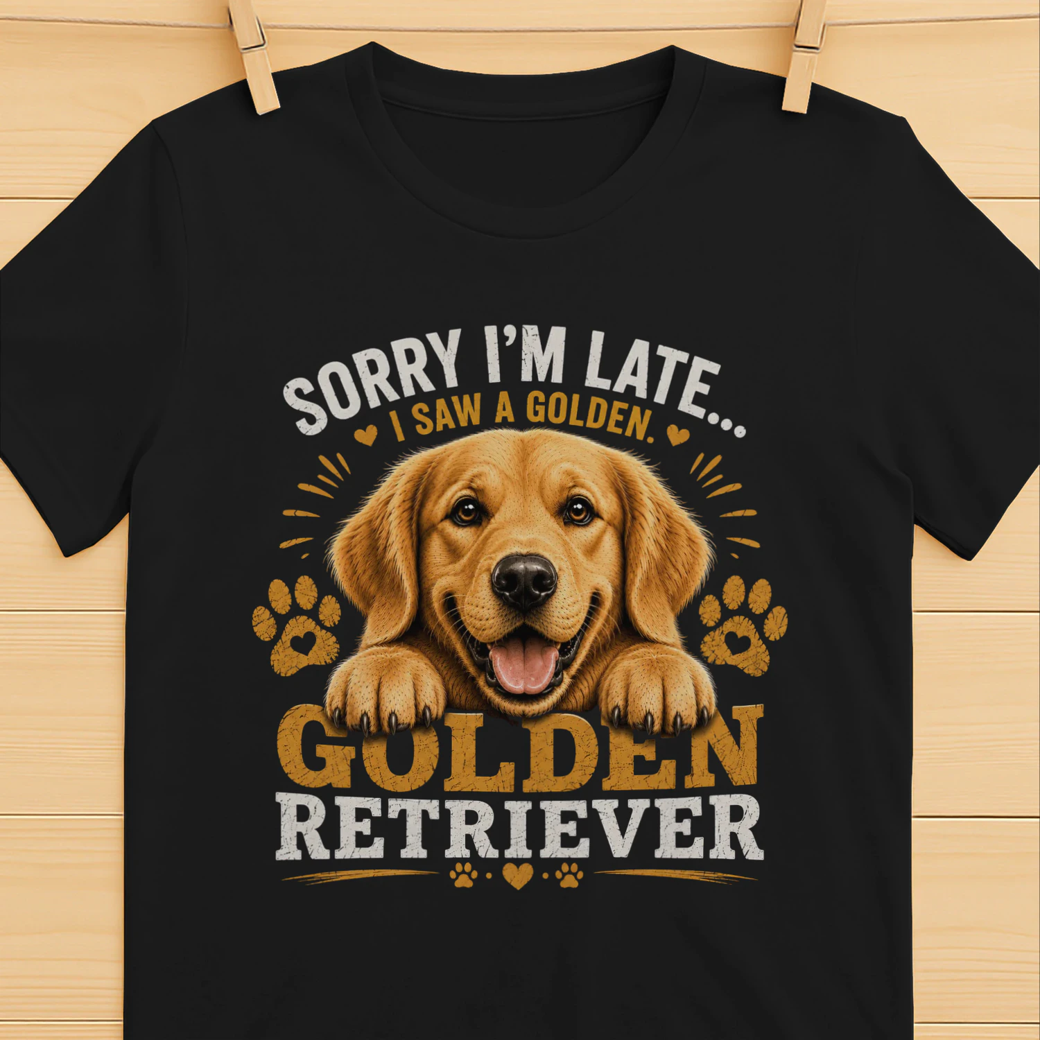 Sorry I'm Late I Saw A Golden Retriever Men's Shirt | Funny Golden Retriever Dad Gift | Dog Lover Graphic Tee