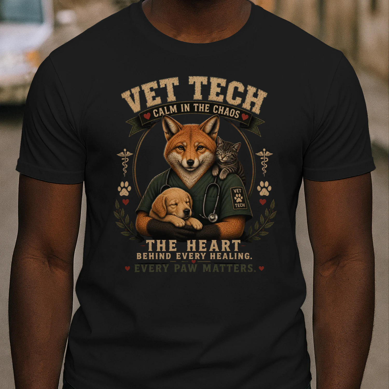 Veterinary Technician T-Shirt | Vet Tech Gift | The Heart Behind Every Healing | Every Paw Matters
