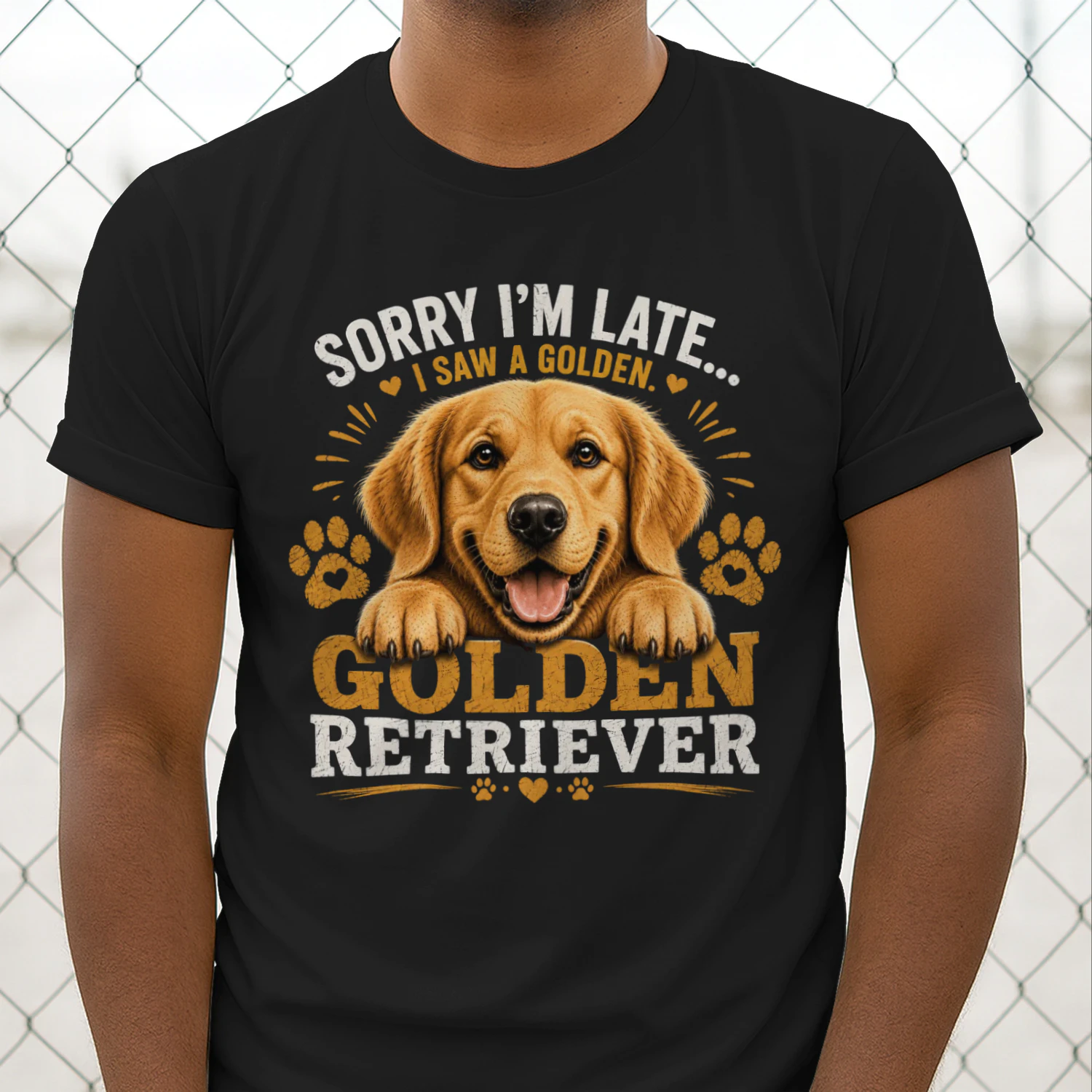 Sorry I'm Late I Saw A Golden Retriever Men's Shirt | Funny Golden Retriever Dad Gift | Dog Lover Graphic Tee