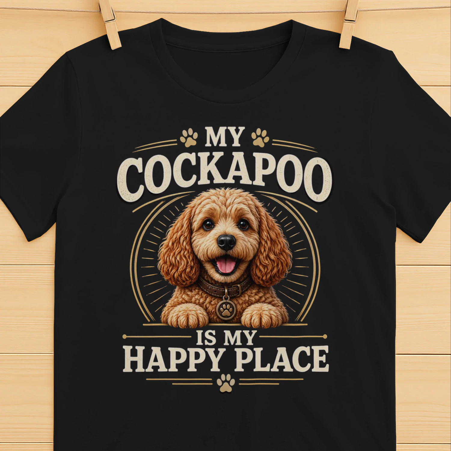 My Cockapoo Is My Happy Place" Tee - The Ultimate Treat for Dog Lovers.