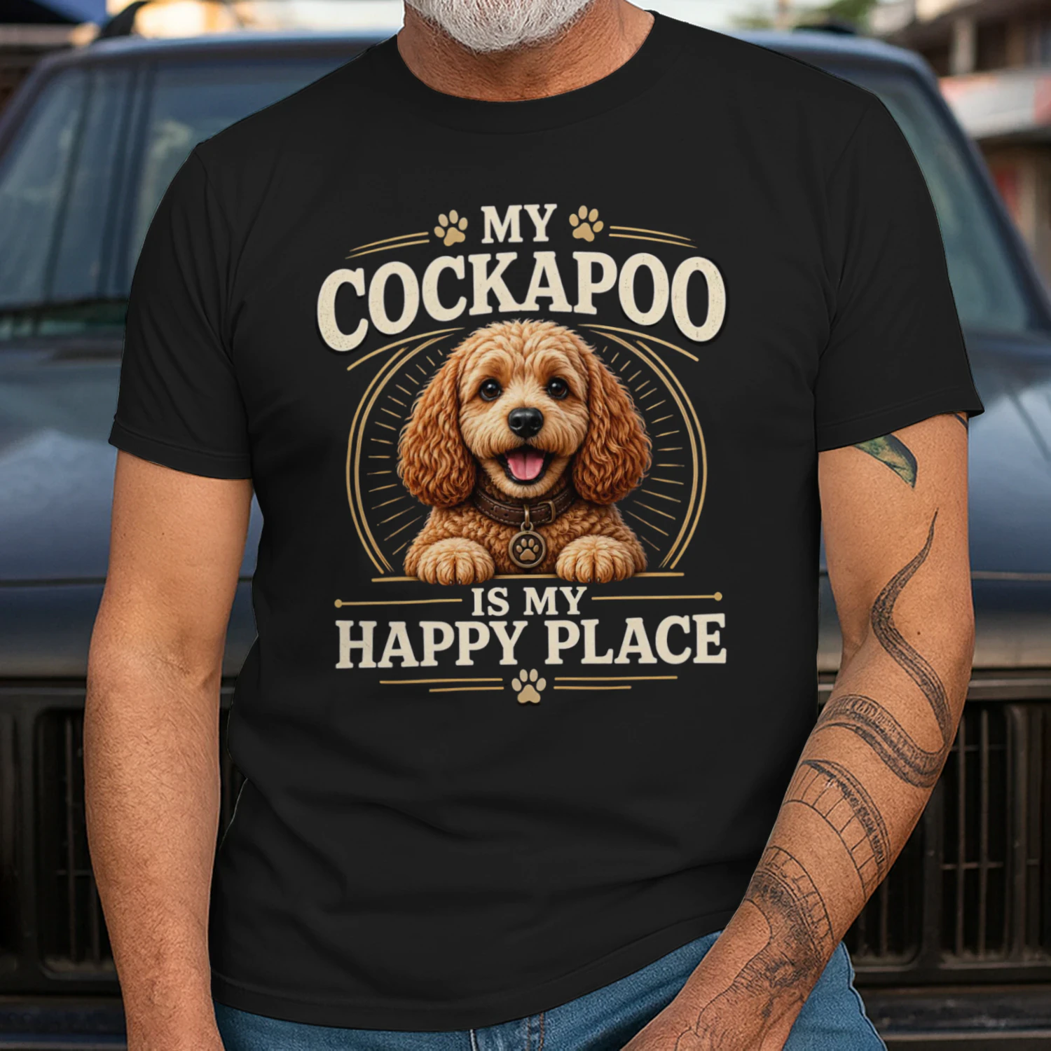 My Cockapoo Is My Happy Place" Tee - The Ultimate Treat for Dog Lovers.
