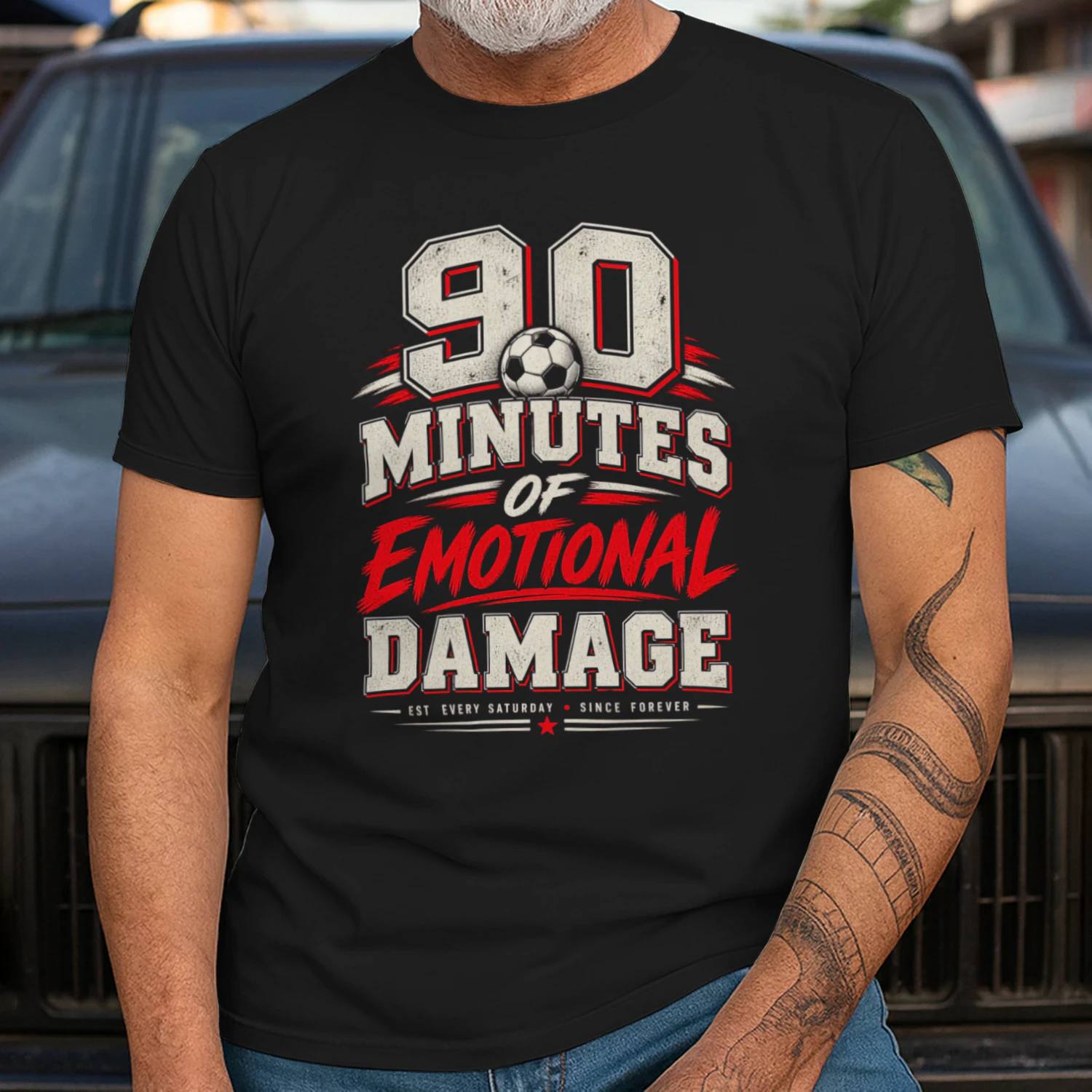 90 Minutes of Emotional Damage Football Tumbler – 20oz