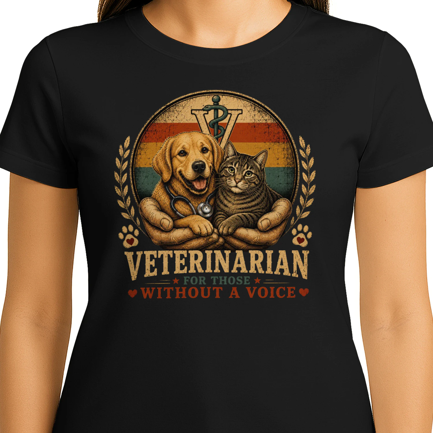 "Guardian of the Silent - Veterinarian Vintage Graphic Tee"
