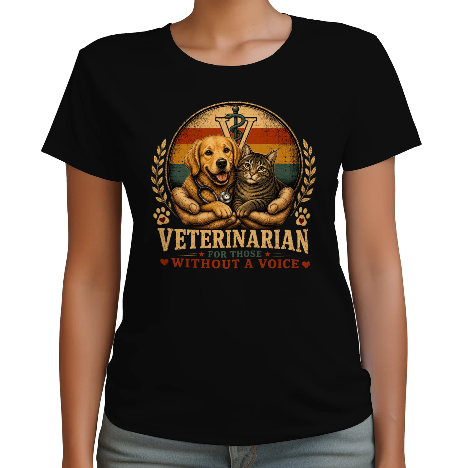 "Guardian of the Silent - Veterinarian Vintage Graphic Tee"