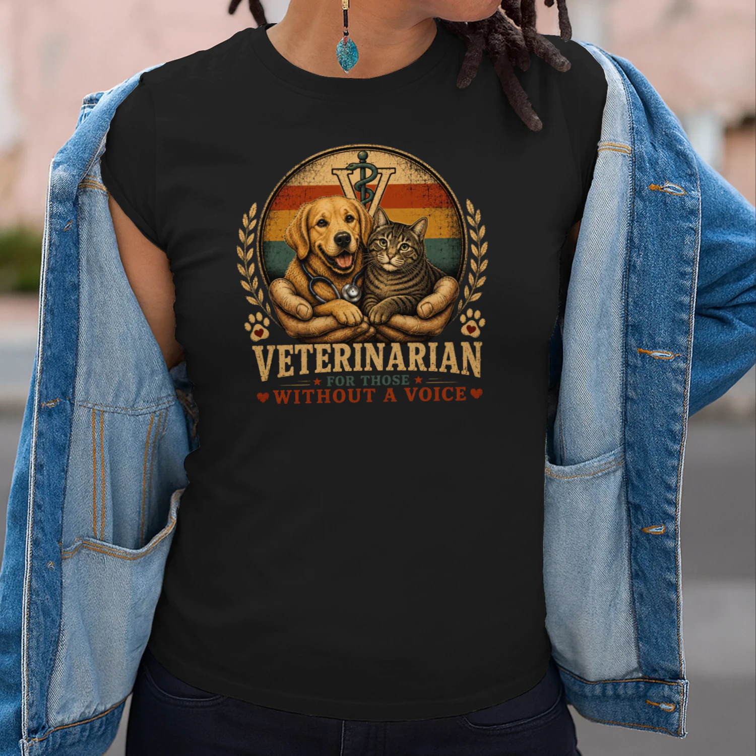 "Guardian of the Silent - Veterinarian Vintage Graphic Tee"