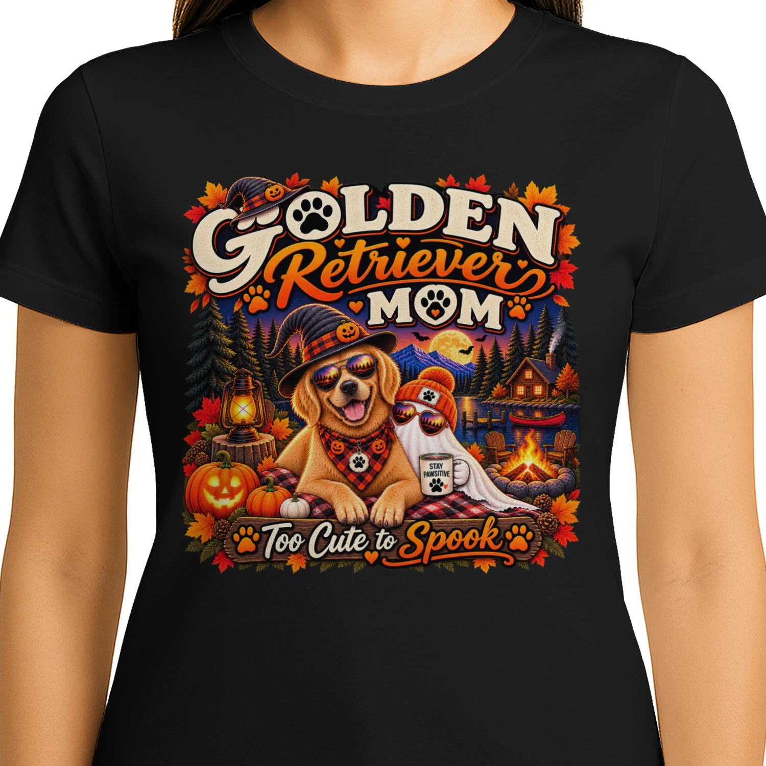 Golden Retriever Mom Halloween Shirt – Too Cute to Spook Dog Mom Tee