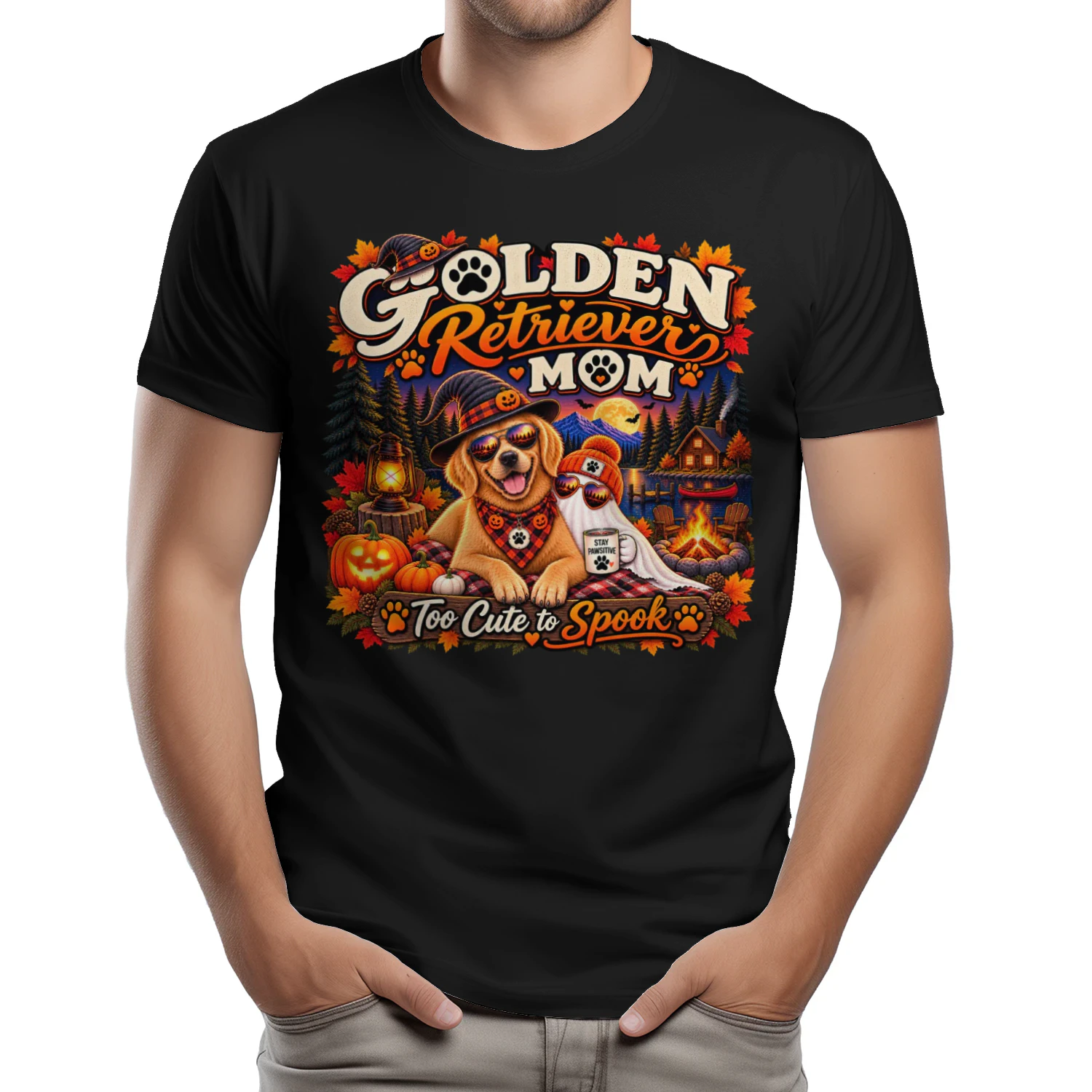 Golden Retriever Mom Halloween Shirt – Too Cute to Spook Dog Mom Tee