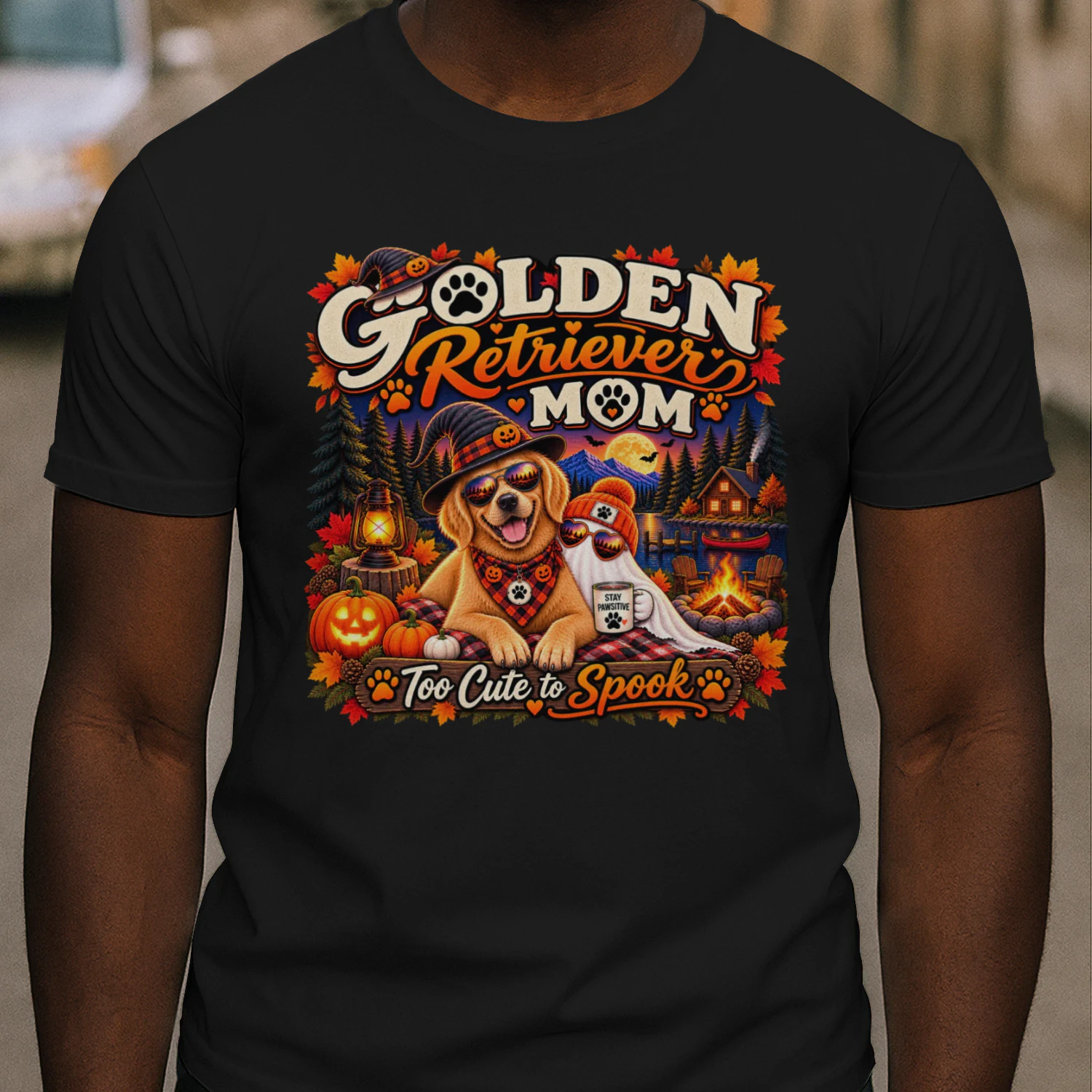 Golden Retriever Mom Halloween Shirt – Too Cute to Spook Dog Mom Tee