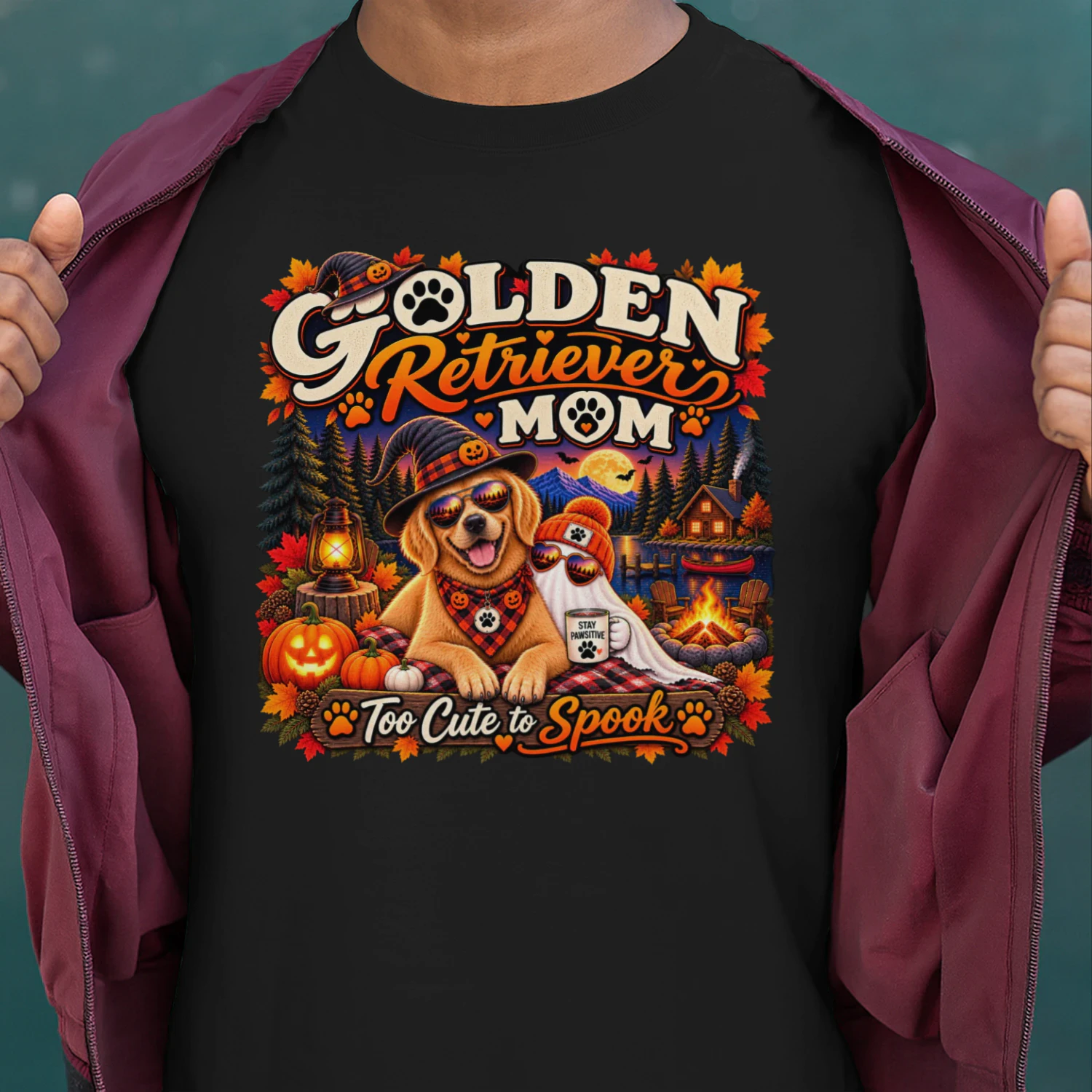 Golden Retriever Mom Halloween Shirt – Too Cute to Spook Dog Mom Tee