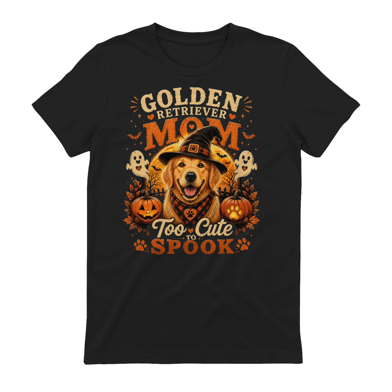 Golden Retriever Mom Too Cute To Spook Halloween Unisex T-Shirt | Cute Dog Mom Fall Shirt