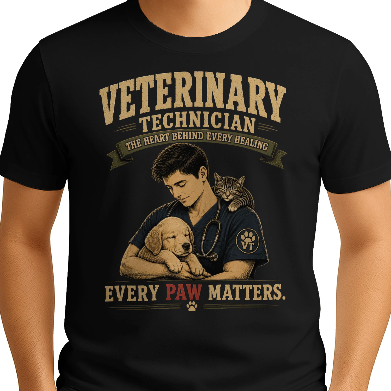 Veterinary Technician T-Shirt | Every Paw Matters | Vet Tech Gift | Animal Lover Shirt | Veterinary Nurse Tee