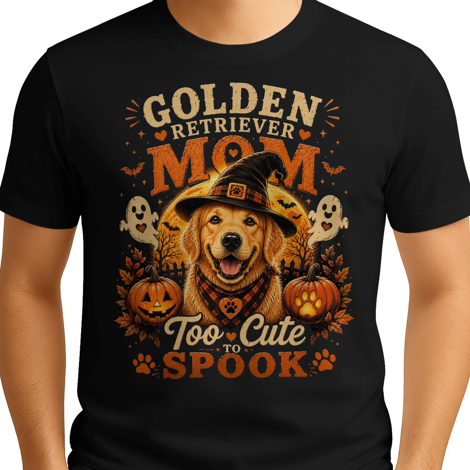 Golden Retriever Mom Too Cute To Spook Halloween Unisex T-Shirt | Cute Dog Mom Fall Shirt