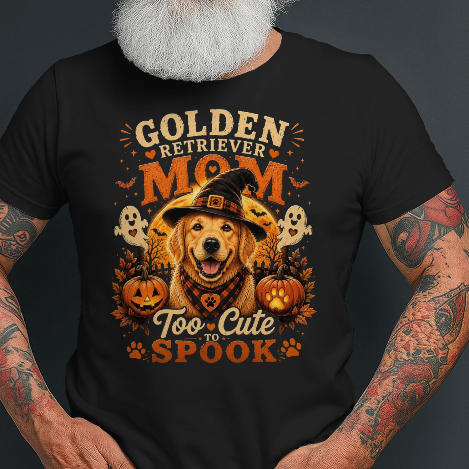Golden Retriever Mom Too Cute To Spook Halloween Unisex T-Shirt | Cute Dog Mom Fall Shirt