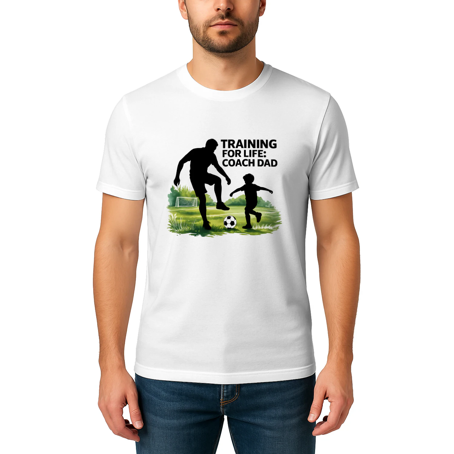Training for Life Coach Dad Classic Unisex T-Shirt | Soccer Dad Shirt | Father Son Football Gift | Proud Sports Dad Apparel