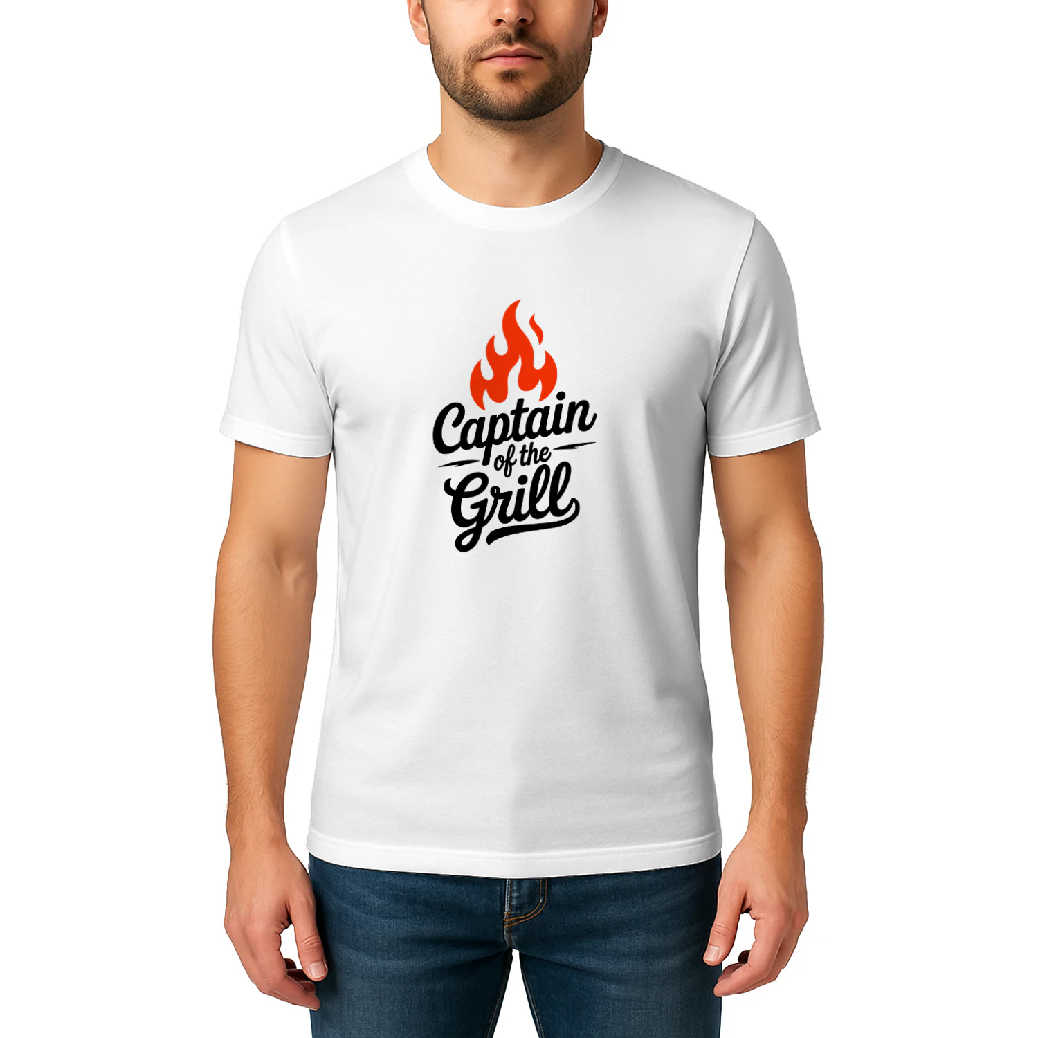 Captain of the Grill Men's T-Shirt | Funny BBQ Grill Master Shirt | Barbecue Gift for Men | Pitmaster Grilling Shirt