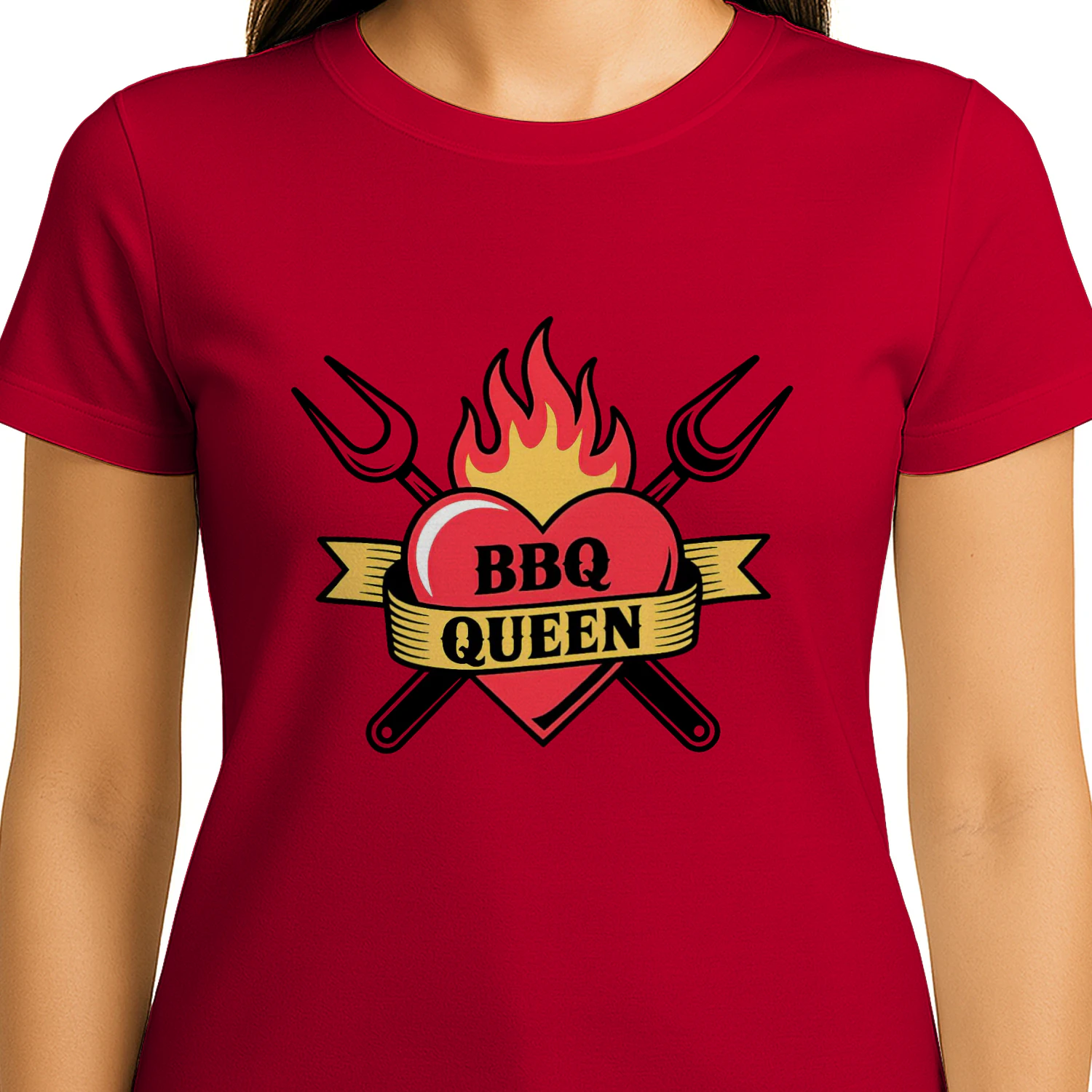 BBQ Queen Women's Classic T-Shirt, Funny BBQ Shirt for Women, Grilling Queen Tee, Barbecue Lover Gift, Summer Cookout Shirt, Grill Master Gift
