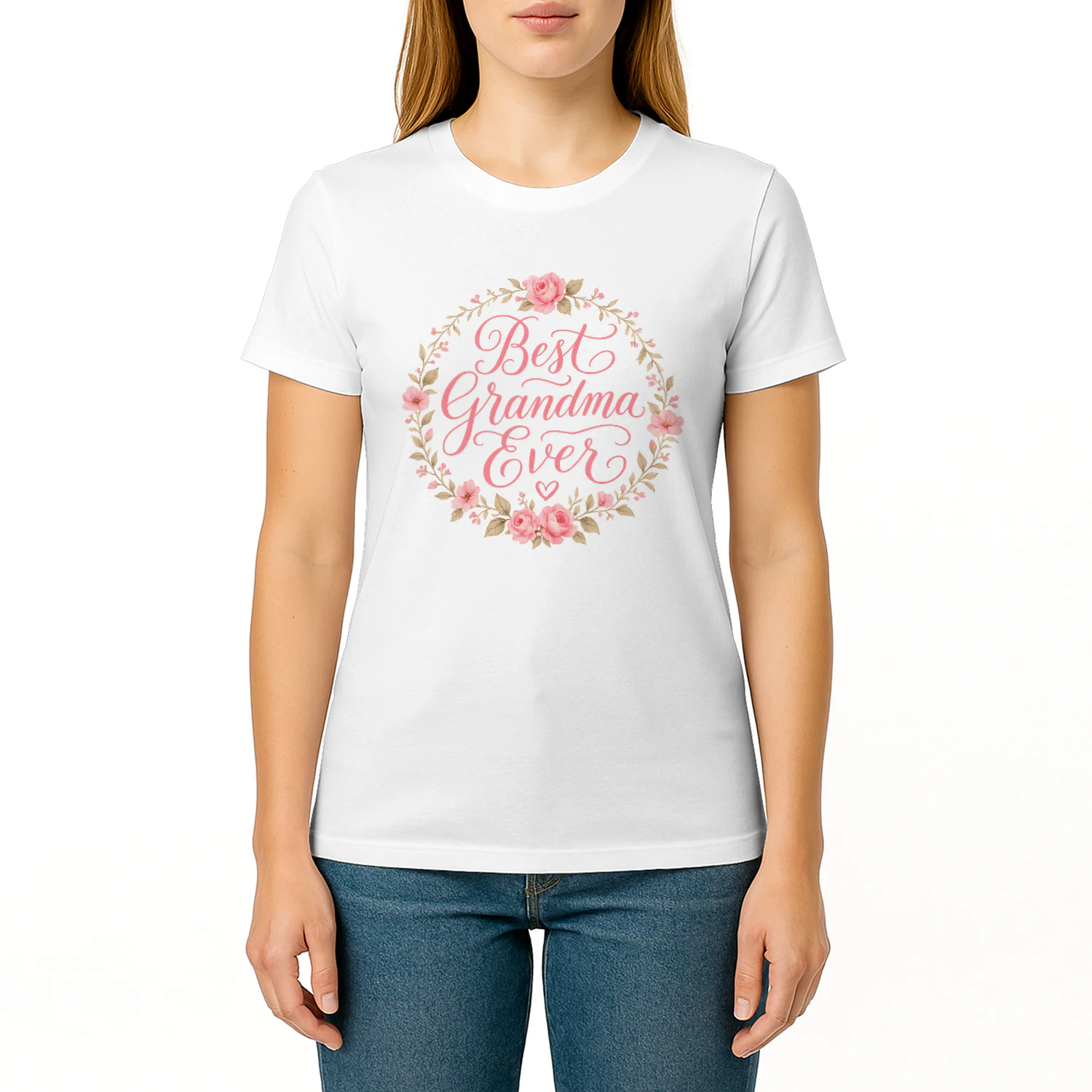 Best Grandma Ever Classic T-Shirt | Floral Grandma Shirt | Vintage Rose Graphic Tee | Mother's Day Gift for Grandma