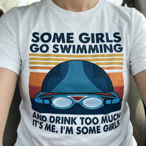 some girls go swimming and drink too much