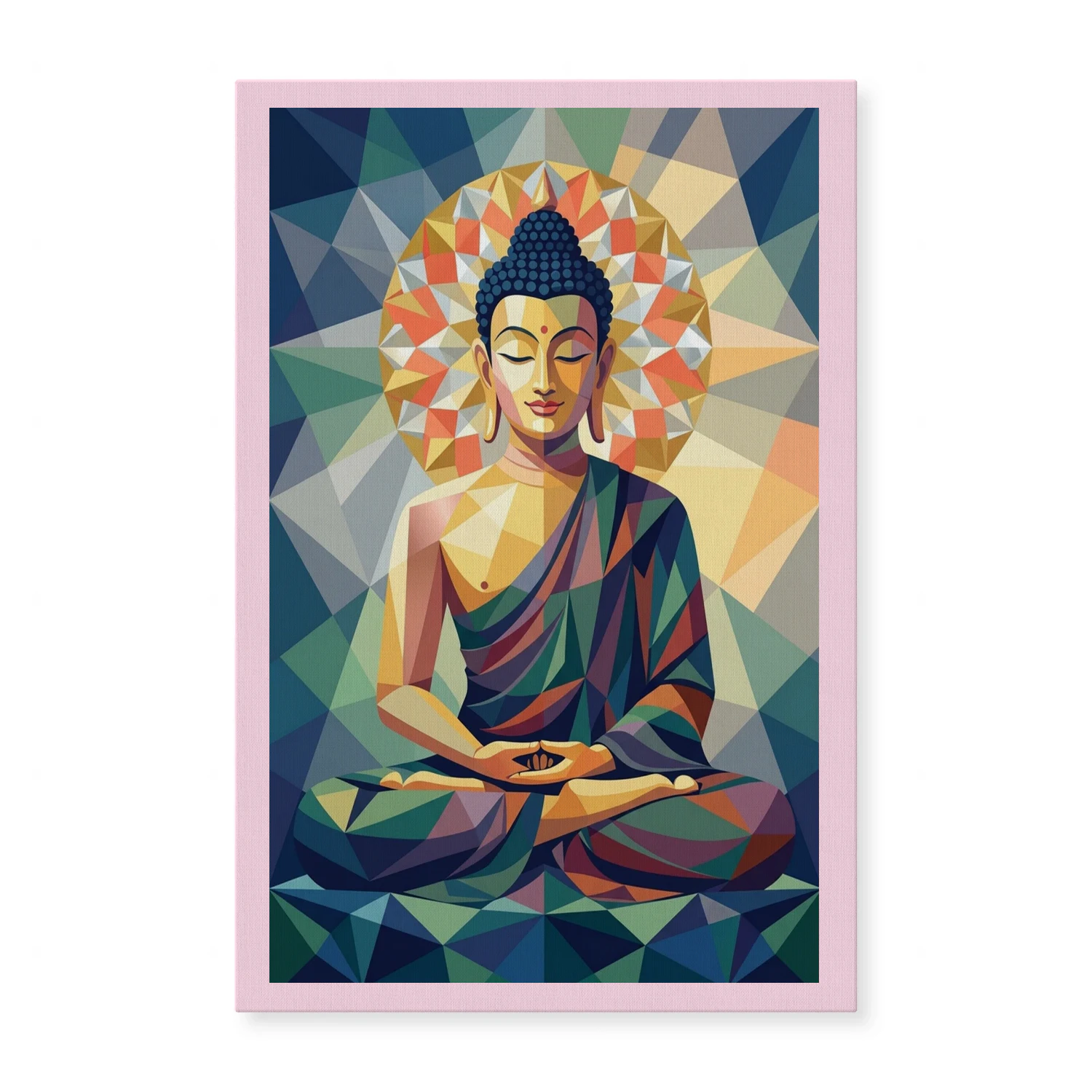 Radiant Buddha — Geometric Meditation Canvas Wall Art