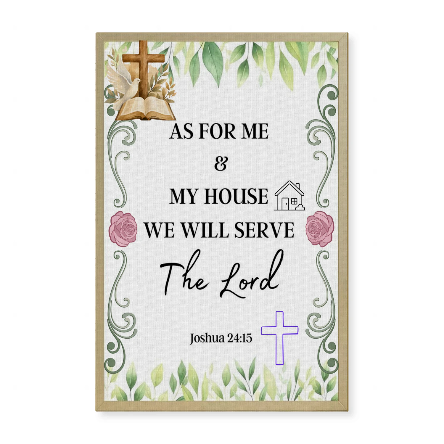 "As For Me and My House" Joshua 24:15 Wall Art | Christian Family Home Decor
