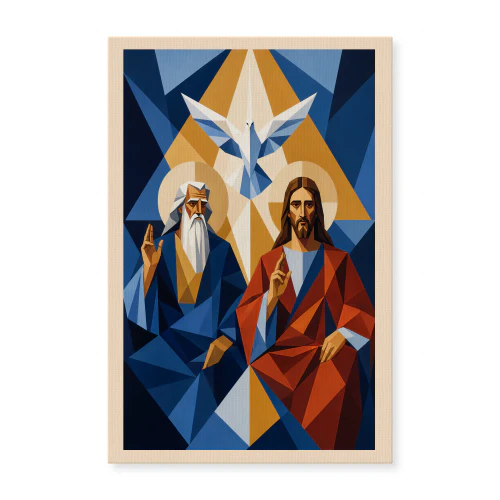 Divine Trinity — Sacred Christian Canvas| Abstract Artwork 