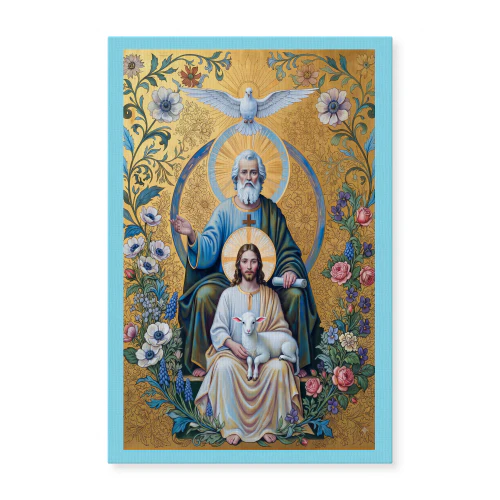 Divine Trinity — Sacred Floral Christian Canvas Artwork