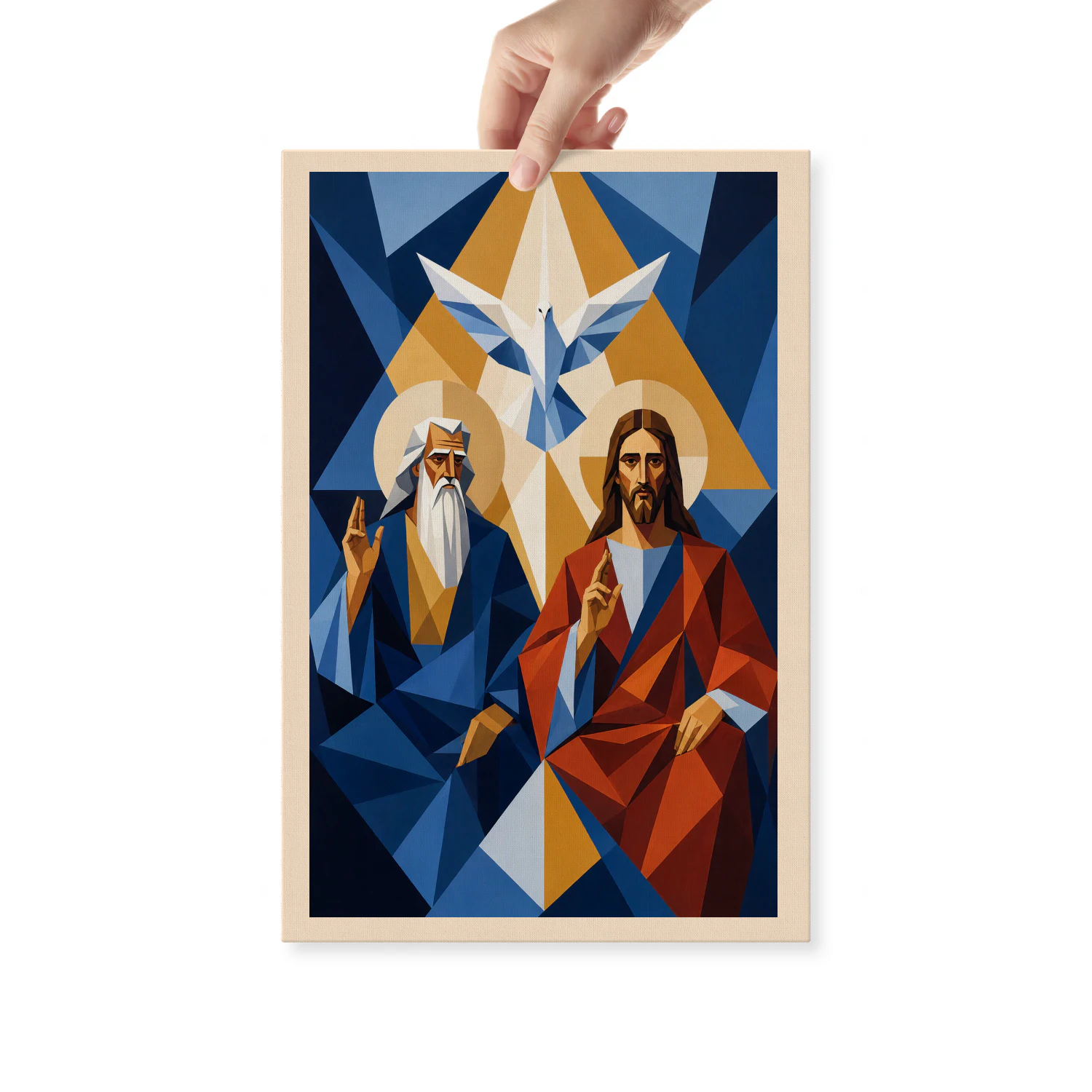 Divine Trinity — Sacred Christian Canvas| Abstract Artwork 