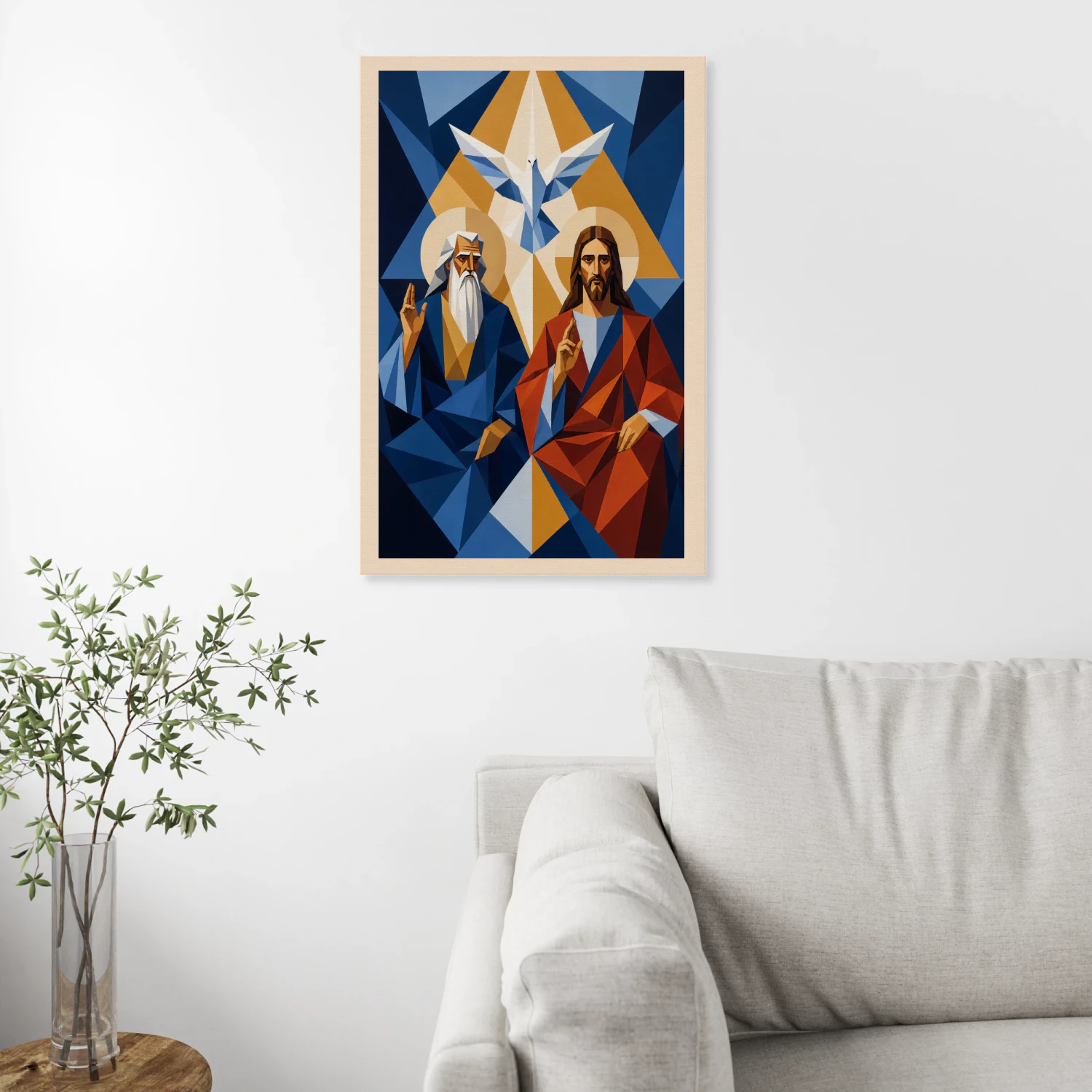 Divine Trinity — Sacred Christian Canvas| Abstract Artwork 