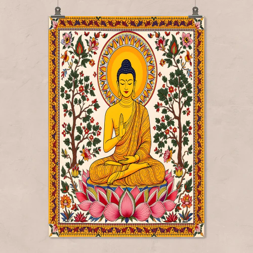 Buddha in the Garden of Serenity - Art poster