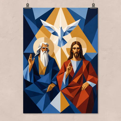 Divine Trinity — Sacred Christian Artwork | Abstract Form